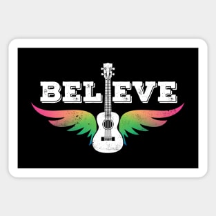 Believe Colorful Ukulele Wings Ukulele Sticker